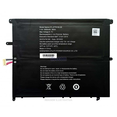 Bateria Notebook Model Name UTL-2778180-2s 7.6v~8.7v 5000mAh