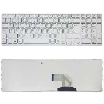 Teclado Para Notebook Sony Vaio 149095811BR SVE15111EBS Branco