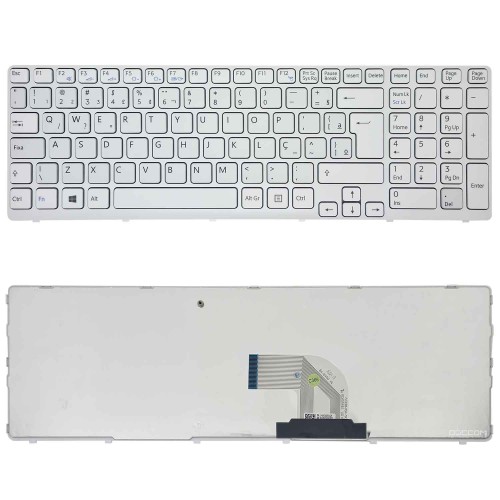 Teclado Para Notebook Sony Vaio 149095811BR SVE15111EBS Branco