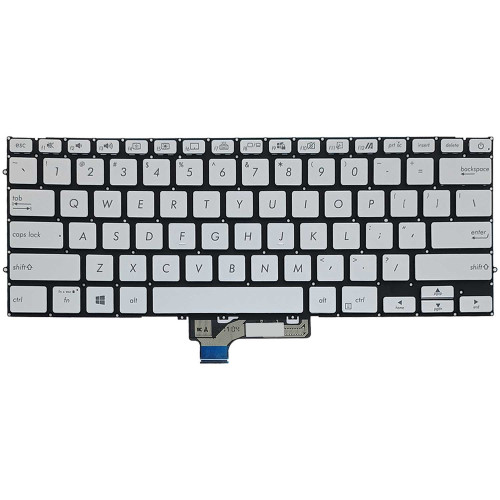 Teclado para Asus ZenBook 14 UM431, UM431D, UM431DA | US, Prata com Backlight