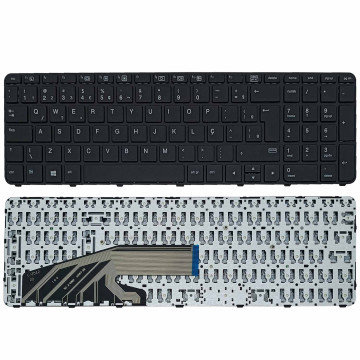 Teclado para HP ProBook 450 455 470 650 655 Série G3 | BR, Preto com Frame