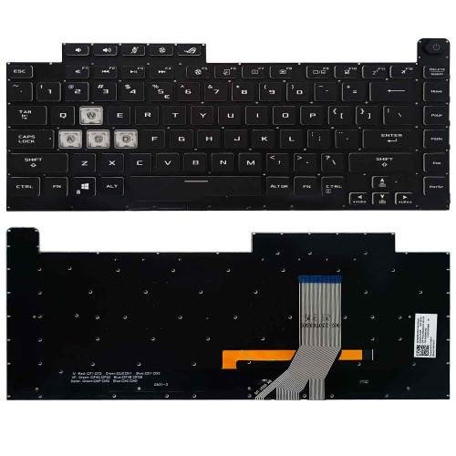 Teclado para Asus ROG Strix G15 G512, G512L, G512LI | US, Preto com Backlight RGB