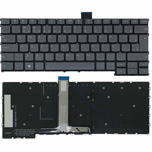 Teclado para Lenovo ThinkBook 14 G6 ABP, 14 G6 IRL | BR, Cinza Escuro com Backlight