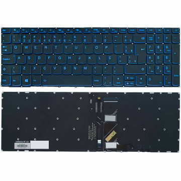 Teclado para Lenovo IdeaPad L340-15IRH Type 81LK 81TR Gaming | BR, Preto com Backlight Azul