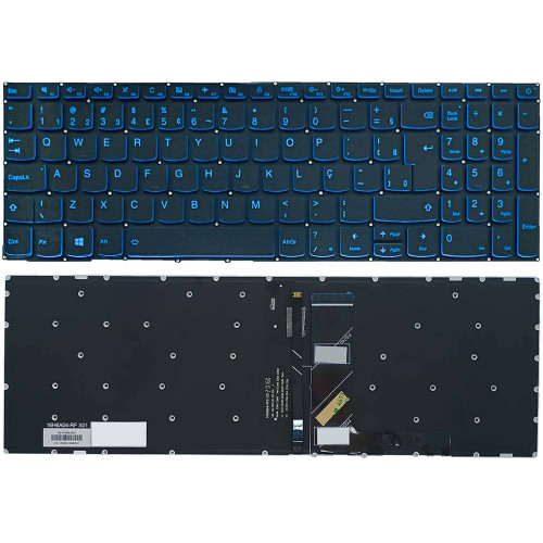 Teclado para Lenovo IdeaPad L340-15IRH L340-17IRH Gaming | BR, Preto com Backlight Azul