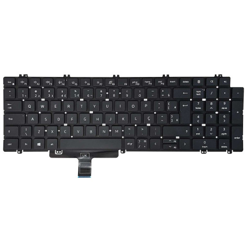 Teclado para Dell 0NCC1H, 0N7N16, 0RHGTP, 0T6FVY, N7N16 | BR, Preto com Backlight Branco
