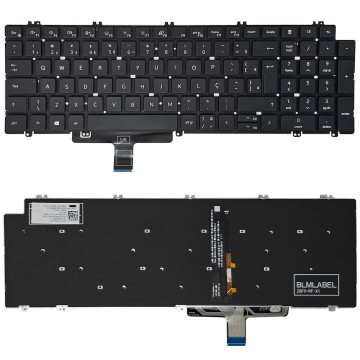 Teclado para Dell 0NCC1H, 0N7N16, 0RHGTP, 0T6FVY, N7N16 | BR, Preto com Backlight Branco