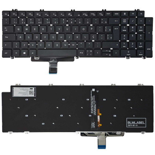 Teclado para Dell 0NCC1H, 0N7N16, 0RHGTP, 0T6FVY, N7N16 | BR, Preto com Backlight Branco