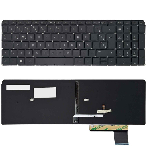 Teclado para HP 725450-001, 831-00304-00A, PK130UM1F00 | BR, Preto com Backlight Branco