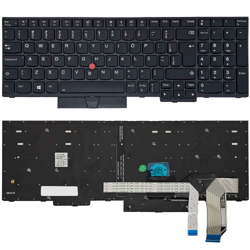 Teclado para Lenovo ThinkPad E590 Types (20NB, 20NC) | BR, Preto com Frame, Backlight Branco, Pointing Stick