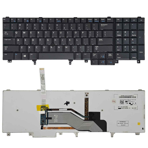 Teclado para Dell Precision M6800 P30F001 | US, Preto com Backlight Branco, Pointing Stick