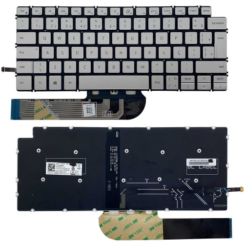 Teclado para Dell Inspiron 5490 5498 P116G/P116G001 | BR, Prata com Backlight Teclado para Dell Inspiron 5490 5498 P116G/P116G001 | BR, Prata com Backlight