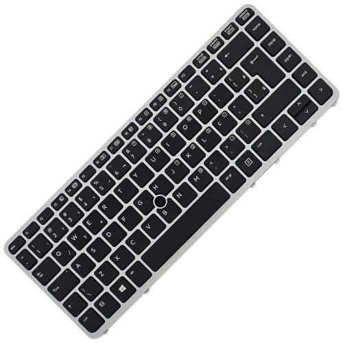 Teclado Para Hp Elitebook 740 G2 C/ Luminoso Backlight Cinza