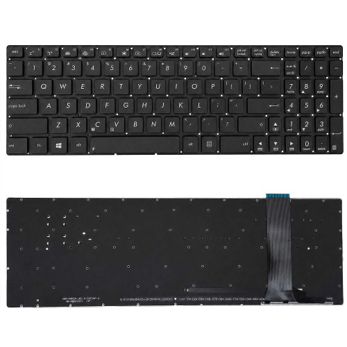 Teclado para Asus N550, N550L, N550LF | US, Preto com Backlight Branco