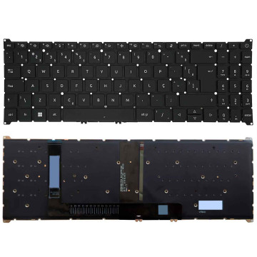 Teclado para Acer Aspire 5 A515-57G, A515-58PT | BR, Preto, Retroiluminado