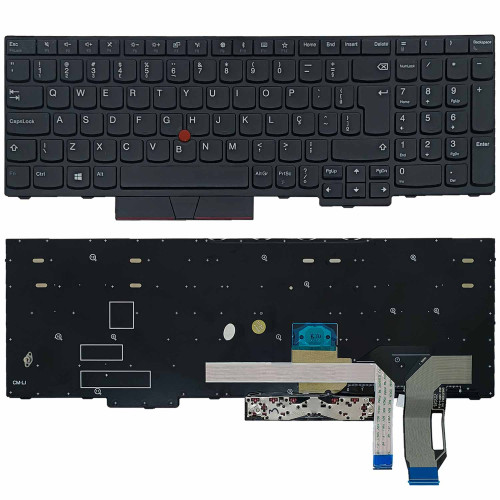 Teclado para Lenovo ThinkPad P52, P53, P53S, P72, P73 | BR, Preto com Frame, Pointing Stick