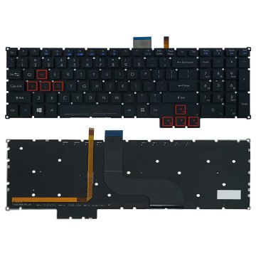 Teclado para Acer Predator 17X GX-791, GX-792 | US, Preto com Backlight RGB
