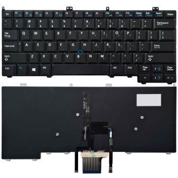 Teclado para Dell Latitude E7440 com LED, Pointer | Preto US