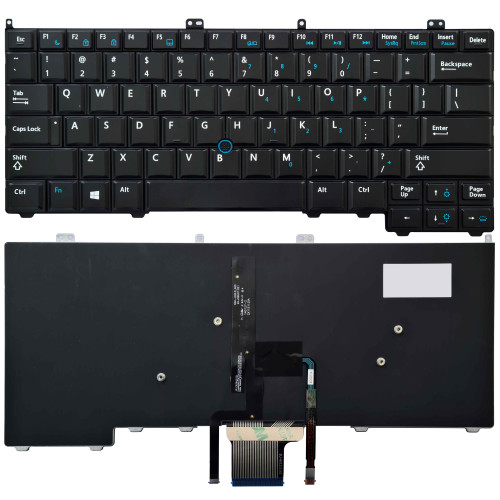 Teclado para Dell Latitude E7240 com LED, Pointer | Preto US Teclado para Dell Latitude E7240 com LED, Pointer | Preto US