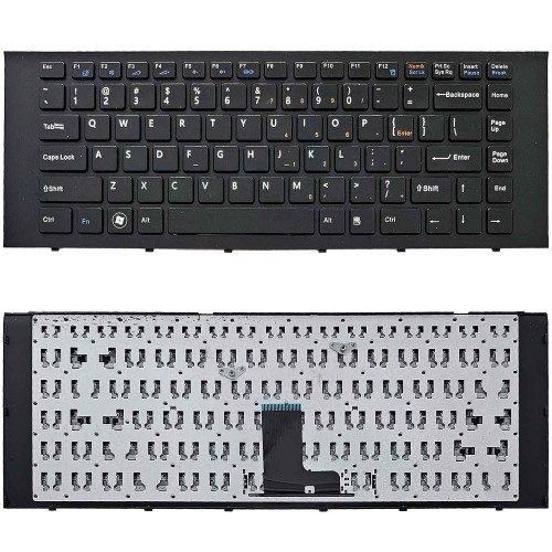 Teclado para Sony Vaio PCG-61911L PCG-61913L PCG-61A11L com Frame | US, Preto Teclado para Sony Vaio PCG-61911L PCG-61913L PCG-61A11L com Frame | US, Preto