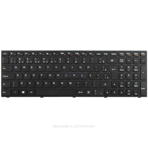 Teclado para Lenovo 25214755, 25214725, 25214785, 5N20K12989 | BR, Frame Preto Teclado para Lenovo 25214755, 25214725, 25214785, 5N20K12989 | BR, Frame Preto