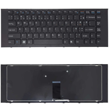 Teclado para Sony Vaio PCG-61911L PCG-61913L PCG-61A11L com Frame | BR, Preto