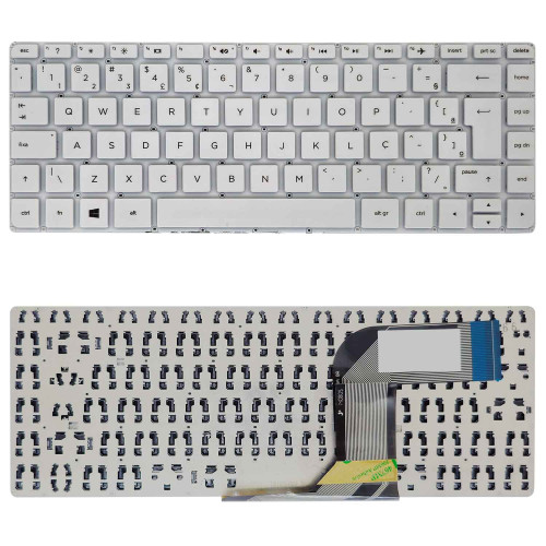 Teclado Para Notebook Hp 14-v061br 14-v062br Branco Br Com Ç