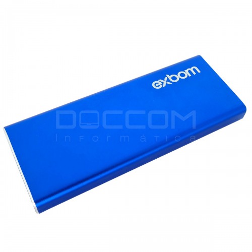 Case Mini para HD SSD M.2 Sata III Ngff USB 3.0 Alumínio 5Gbps Azul Exbom CGHD-M2B31