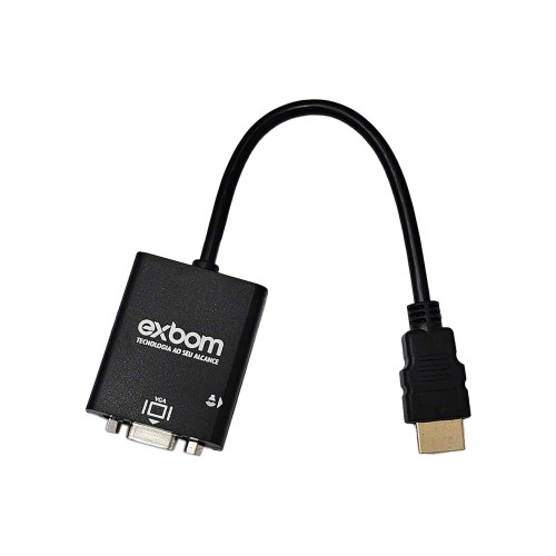 Cabo Conversor Adaptador HDMI Macho para VGA Fêmea com Áudio