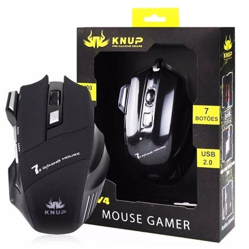 Mouse USB  Gamer RGB 7 Botões Superfície Runner KP-V4
