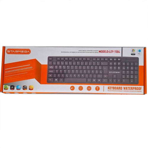 Teclado com Fio 1,4m USB para Computador e Notebook - Preto | LEY-1584