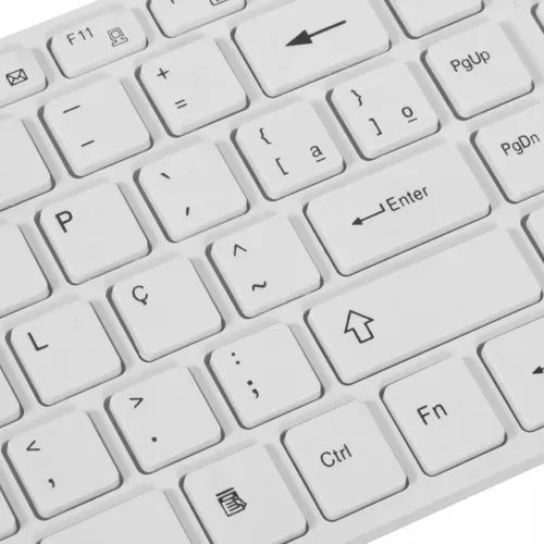 Kit Mouse e Teclado Sem Fio Wireless USB com 2.4G - Branco | LEY-171