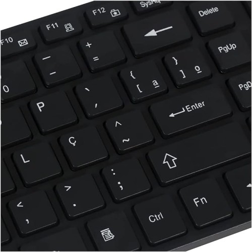 Kit Mouse e Teclado Sem Fio Wireless USB com 2.4G - Preto | LEY-171