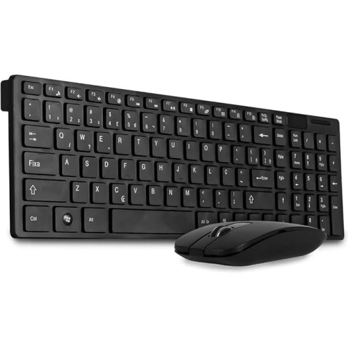 Kit Mouse e Teclado Sem Fio Wireless USB com 2.4G - Preto | LEY-171