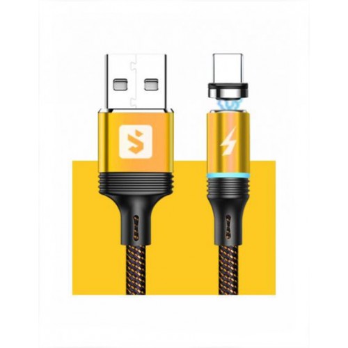 Cabo Type-C Magnético 2.4A 1m Amarelo Sumexr SX-B16C