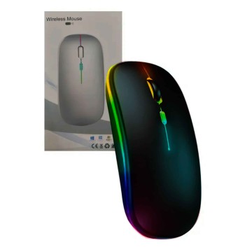 Mouse Sem Fio Recarregável Bluetooth 2.4g 1600 Dpi Rgb