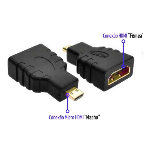 Adaptador Micro HDMI para HDMI Fêmea