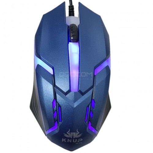 Mouse Gamer Knup Pc Usb Led Rgb 1600dpi  Kp-v15 Azul