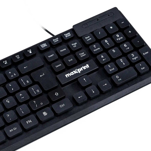 Teclado Com fio USB Maxprint TE2001 Preto Teclado Com fio USB Maxprint TE2001 Preto