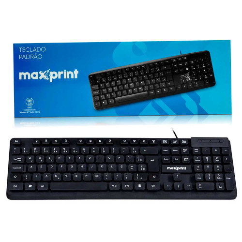 Teclado Com fio USB Maxprint TE2001 Preto Teclado Com fio USB Maxprint TE2001 Preto